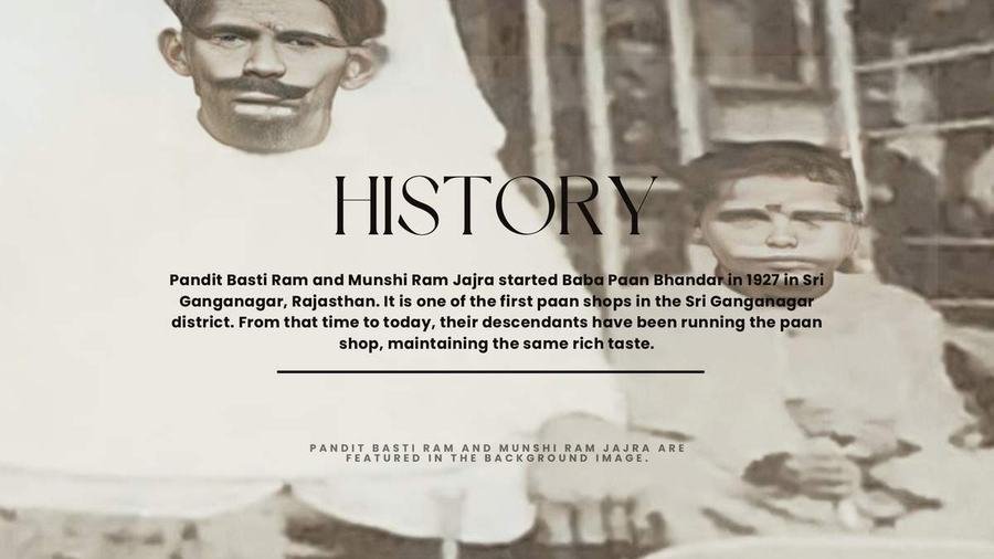 Founders of Baba Paan Bhandar, 1927